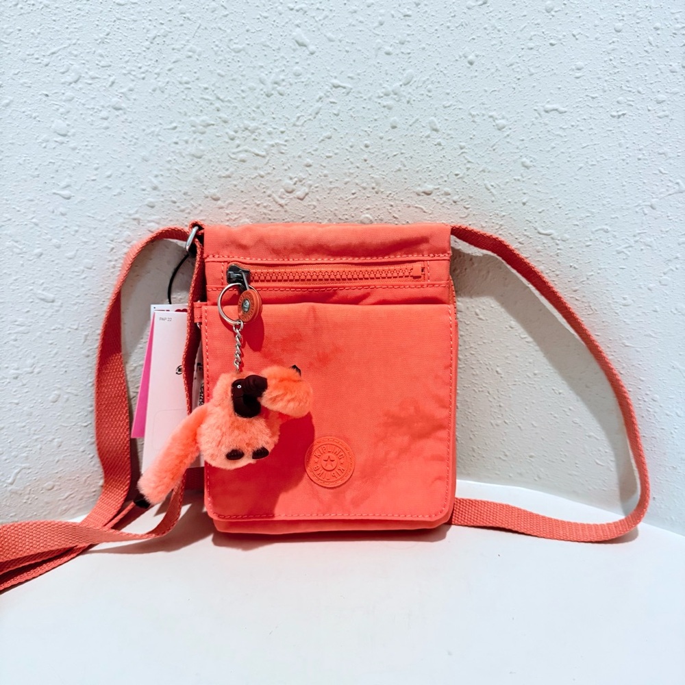 Kipling New Eldorado Cool Coral Crossbody Bag NWT